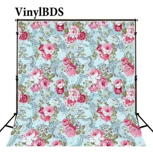 VinylBDS Baby Background Classical Pattern Children Photo Background Red Flowers Photo Backdrops Background