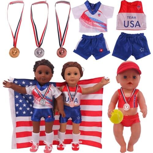 Doll American Clothes Olympic medals Fit 18Inch American&43Cm Reborn Baby New Born OG Doll Clothes, Accessories For Girl