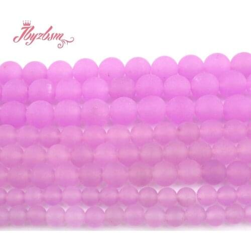 6,8,10mm Frost Matte Round Beads Ball Light Purple Jades Stone Beads For DIY Necklace Bracelats Jewelry Making 15" Free Shipping