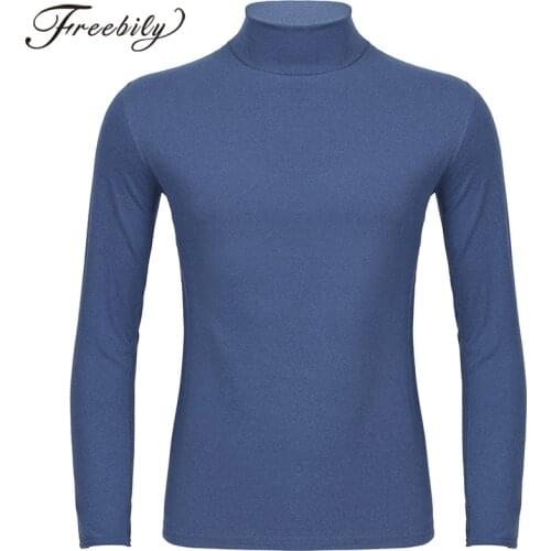 Men Winter Warm Basic Top Fashion Solid Color Turtleneck Long Sleeve Undershirt Thermal Underwear Tops Male T-shirt Base Shirts