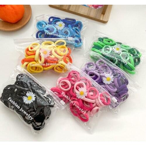 Cute baby 50-piece set Rubber bands Hair Ties Elastic Bands for Girls Rope hair rings scrunchies pack 50 Headwear Hair ornaments