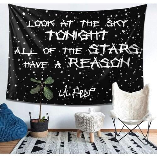 Wall Tapestry Lil Look At The Sky Peep Hippie Tapestry Wall Hanging for Living Room Bedroom Dorm Room Home Decor Tapiz 95x73cm