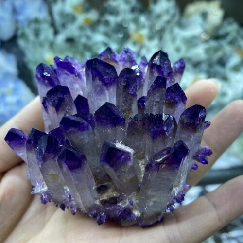Natural Crystal Rough Gemstones Amethyst Quartz Cluster Crystal Wand Point Specimen Raw Healing Stone Home Decoration