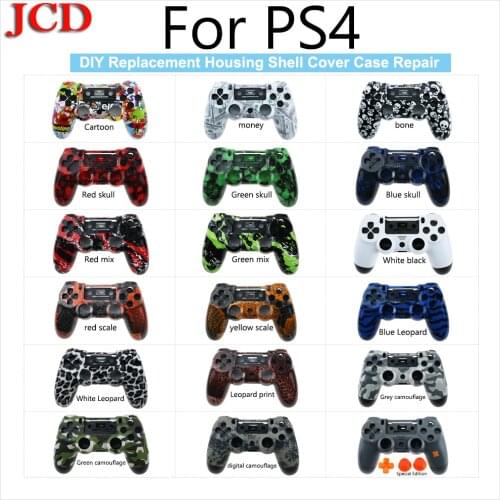 JCD New for PS4 V1 Controller Custom Clear Housing Shell Cover for Playstation 4 Repair For Sony for PS 4 Limited Edition Case