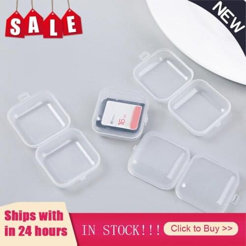 Plastic Storage Jewelry Box Container for Beads Earring Box for Jewelry Rectangle Box Case Pill Box Earplugs Clear Mini Pill box