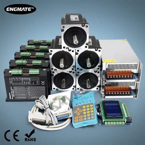 Pro ENGMATE 5 Axis CNC Kit Nema34 6.8N.m Stepper Motor 2.4A-7.2A Stepper Driver