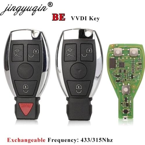Jingyuqin 5pcs Car Remote Key 3/4 Buttons for Mercedes Benz V1.5 PCB VVDI BE Key pro Improved Version Exchangeable 315Mhz/433Mhz
