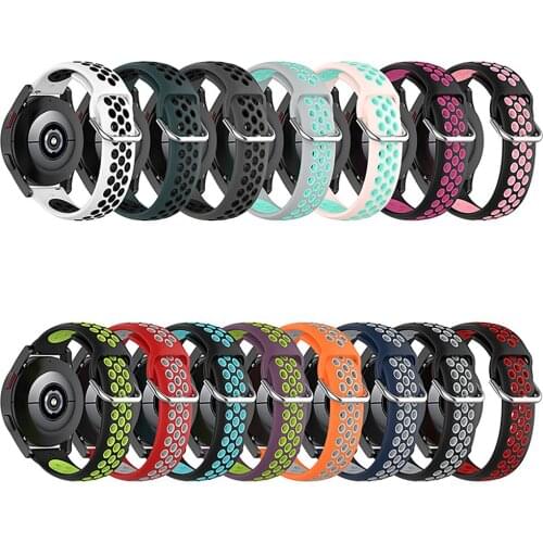 For Samsung Galaxy Silicone Watch Strap Sporty Two-Tone Strap 22mm for Samsung Galaxy Watch4 44MM And Galaxy Watch4 Classic 46MM