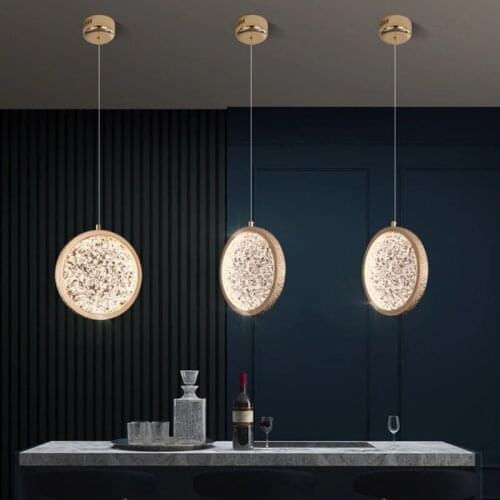 Nordic Minimalist Modern Wrought Iron Circular Small Chandelier Bedroom Bedside Living Room Study Dining Room Lighting Fixtures