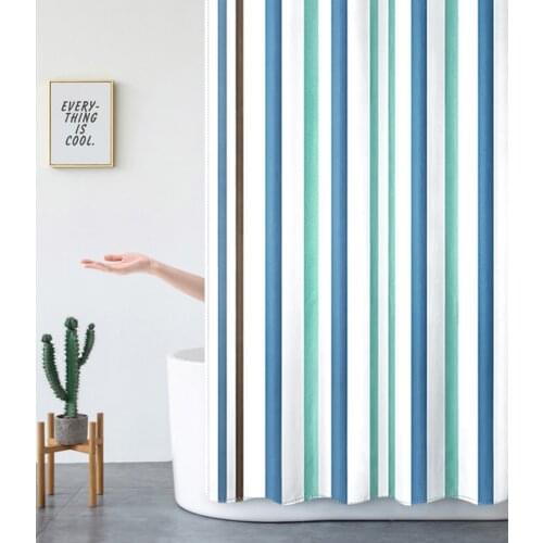 Modern Shower Curtain Polyester Waterproof Bathroom Curtains Durable Thicken Stripe Bathtub Curtains Bathroom Accessories