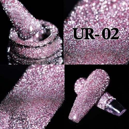 UR SUGAR 7.5ml Reflective Glitter Gel Nail Polish Laser Shiny Nail Gel Nail Art Holographics Effect Soak Off UV Gel Varnish New