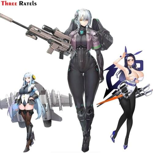 Three Ratels F366 Sexy Girl With Guns For Last Origin Personalized Creative Scratch Car Stickers Laptop Auto Accessories Decor