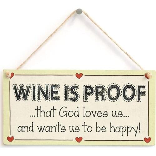 Meijiafei Wine is proof that God loves us and wants us to be happy! - Funny Wine Heart Sign 10" x 5"