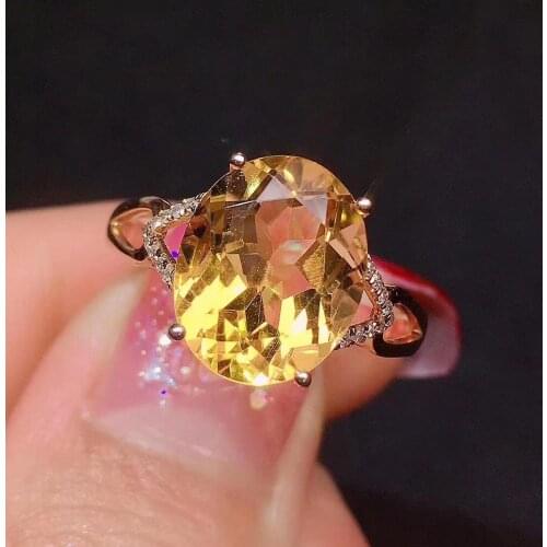 Y402 Citrine Ring 18K Gold AU750 Natural Citrine 3.6ct Chic Diamonds Female Anniversary Gift Fine Rings