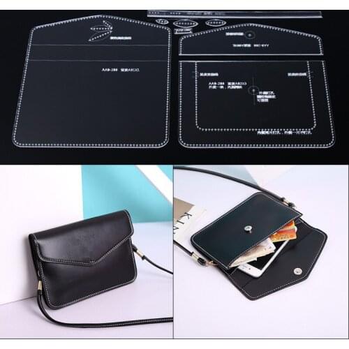 1Set DIY Handbag Shoulder Bag Leather Stencil Kit Template Acrylic Stencil Leathercraft Tool Sets 20*14*1cm