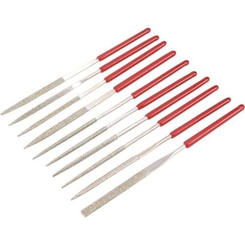 10 Pcs 3x140mm 4x160mm 5x180mm Square Oval Triangle Crossing Stone Metal Diamond Needle Files