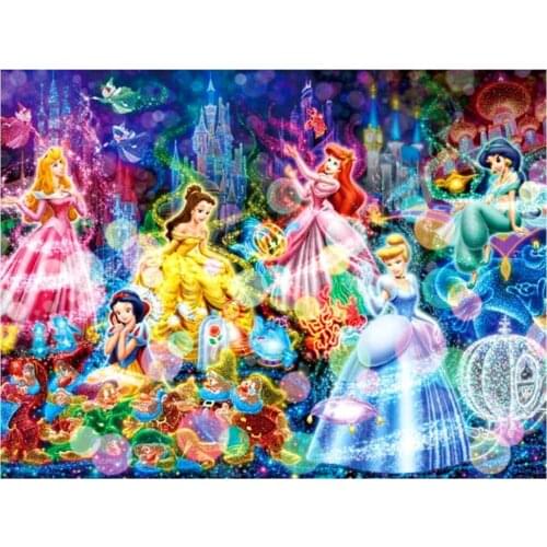 5d diamond painting cartoon princess mosaic embroidery cross stitch girl rhinestone picture puzzle drawing wall decor craft diy