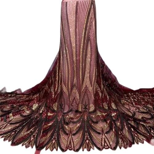 6 Colors Sequins Design French Tulle Lace Top Quality Shinny Fabric JRB-5.21071502 Nigerian Material for Fashion Show Dress