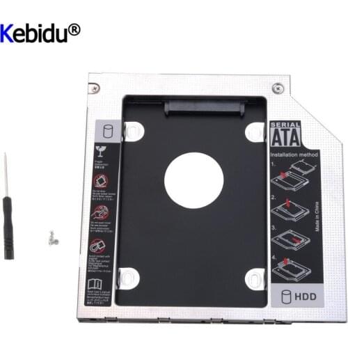 Kebidu 9.5mm 12.7mm Aluminum 2nd Second Hdd Caddy 9.5mm SATA 3.0 Optibay 2.5'' SSD DVD CD-ROM Enclosure Adapter Hard Disk Drive