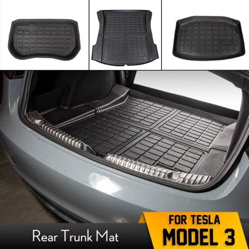 2021 Car Rear Trunk Mat Auto Foldable TPE Waterproof Protective Pads Cargo Liner Trunk Tray Floor Mat For Tesla Model 3 Model Y