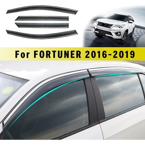 Car Sunny Visor For TOYOTA Fortuner 2016 2017 2018 Smoke Car Window Visor Car Sun Rain Guard Wind Deflectors Accessories 4Pcs