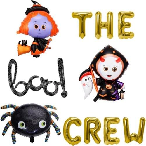The Boo Crew Banner Mylar Foil Balloon Home Decoration Garden Decoration Outdoor Indoor Banner Logo Halloween Supplies