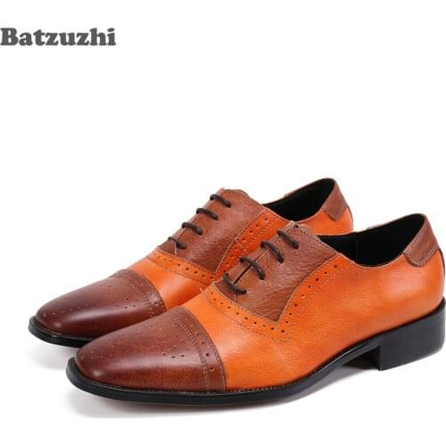 Batzuzhi Formal Leather Dress Shoes for Men Oxfords Classic Leather Business Shoes Men Handsome Chaussures Hommes, Big Sizes