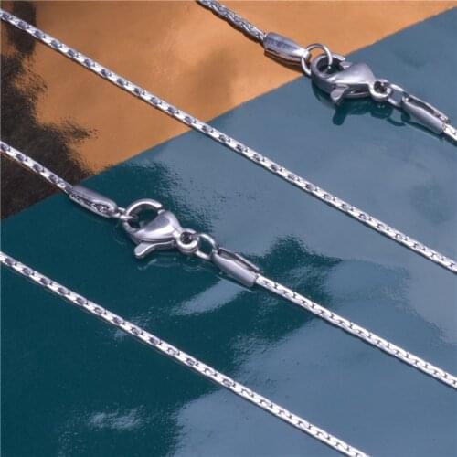 5pcs/lot Width 1mm Length 40cm/50cm/60cm Silver Stainless Steel Small Chain Jewelry Accessories Necklace Link Jewelry Making