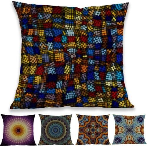 Small Diamond Pattern Color Glass Color Geometry Aesthetic Floral Designs Throw Pillow Case Home Sofa Decoration Cushion Cover