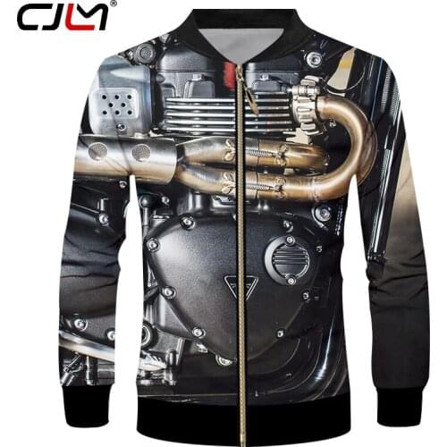 CJLM Mens 3D Print Locomotive Engine Zipper Jacket Man Slim Fit Casual Jackets Hiphop Street Style Tracksuits Coats Suppliers