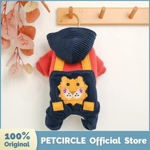 PETCIRCLE Dog Puppy Clothes Square Lion Warm Overalls Fit Small Dog Pet Cat Winter Pet Cute Cozy Costume Dog Clothes Dog Coat