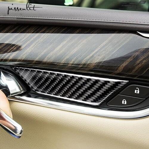 For Cadillac XT5 2016-2019 Car Stickers Carbon Fiber Car Door Handle Bowl Trim Cover 4pcs Car styling accessories