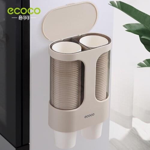 Ecoco Water Dispenser Cup Holder Disposable Holder Automatic Cup Storage Rack Cups Container Holder Pull Type Dispenser Shelf