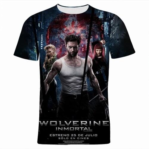 Summer T Shirt For Men Marvel Wolverine 3D Printed Children Clothing Tops Short Sleeve Fashion Oversized Women Tee Shirts