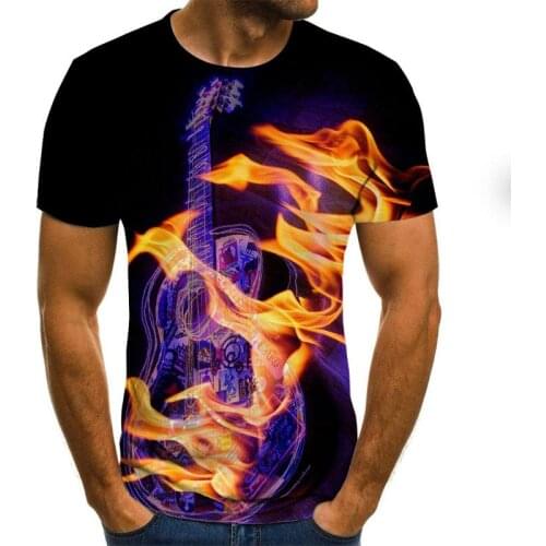 Retro Mens T-shirt Summer Basic Tops Hip-hop Casual Custom T-shirt Women 3d Music Note Printed Oversized T-shirts Dropshipping