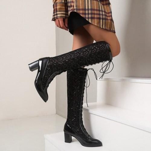 HOT SALE Small Size 30 Women Cool Boots High Quallity Heels 6cm Cut Peep Toes Lady Casual Shoes Sexy Low-heeled Sandals 301-1