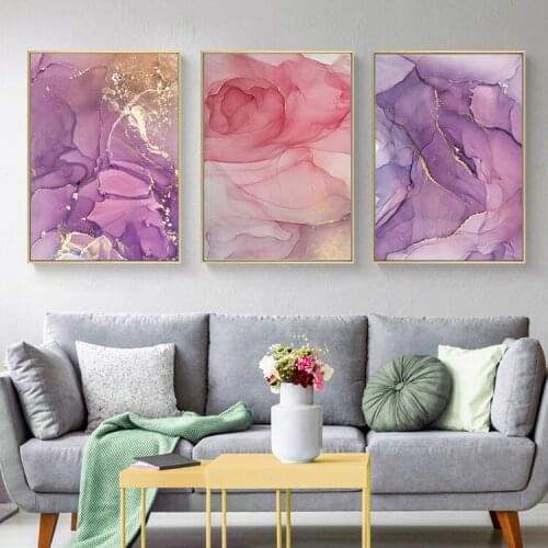 Nordic Colorful Golden Scandinavian Poster Modern Abstract Canvas Painting Wall Art Print Pictures for Living Room Home Decor