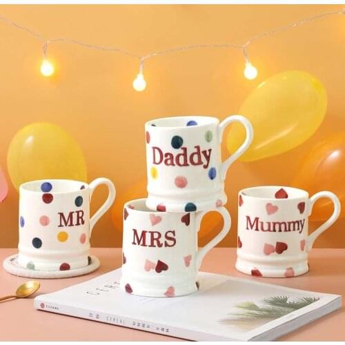 Creative Ceramic Coffee Mug with Spoon Modern Cute Large Capacity Nordic Simple Personalised Family Coffee Cup Drinkware