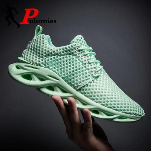 Pulomies Men Sneakers Men Casual Shoes Summer Breathable Mesh Shoes Men Sport Shoes Platform Sneakers Men Runnning Shoes 46 Size