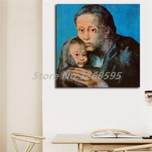 Mother And Son With Handkerchief 1903 By Pablo Picasso HD Art Canvas Poster Painting Wall Picture Print Home Bedroom Decoration