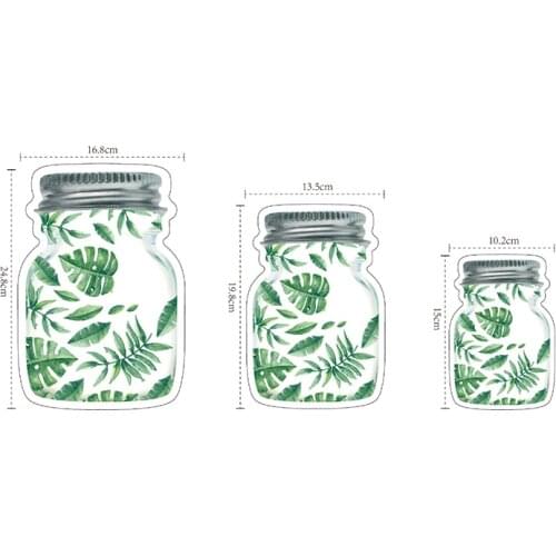 Reusable Mason Jar Bag Nuts Candy Cookies Bottles Snacks Zipper Sealed Kitchen Organizer Ziplock Seal Fresh Food Storage Bags