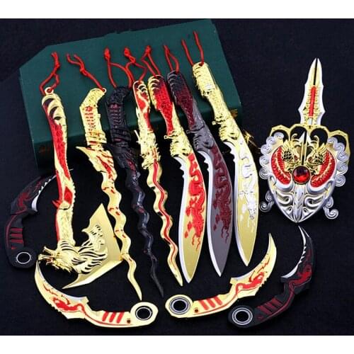 Alloy Material Simulation 30cm Nepal Golden Weapon Model of Military Simulation Animation Game Peripheral Cool Toy Weapons