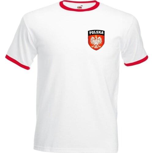 Brand T-Shirt Men 2019 Fashion Poland Polska Polish Footballer Soccers White T-Shirt Print T-Shirt Men Harajuku