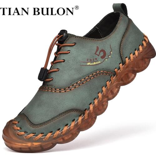 Handmade Leather Men Casual Shoes Luxury Brand Men Sneakers Breathable Slip-on Mens Loafers Classic Moccasins Zapatillas Hombre