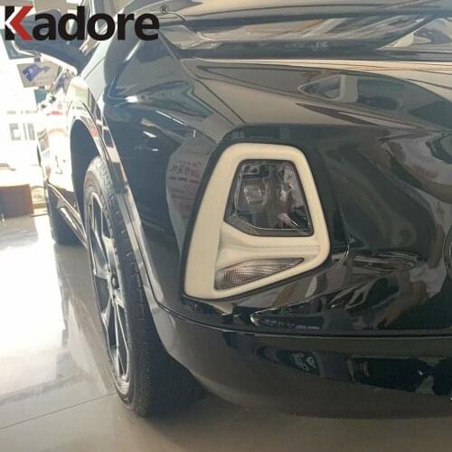 Front Fog Light Cover Trim For Chevrolet Blazer 2019 2020 ABS Chrome Car Head Foglight Lamp Covers Sticker Styling Accessories