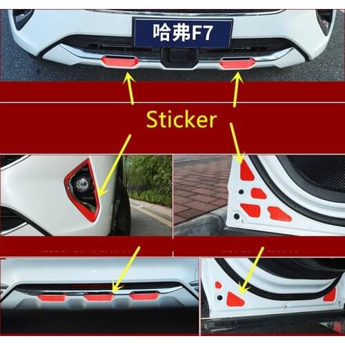 Front Fog Light Bumper Doors Protective Warning Mark Stickers For Great Wall Haval F7 F7X CBA016