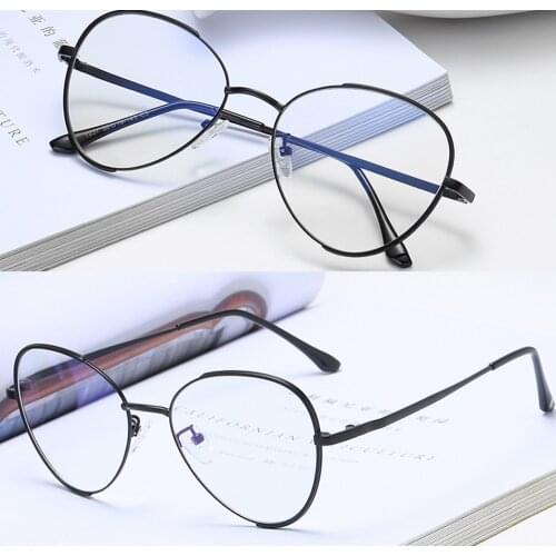 Fashion Men Women Ultralight Alloy Full-Rim Oversized Round Frame Custom Made Myopia Glasses and Reading Glasses