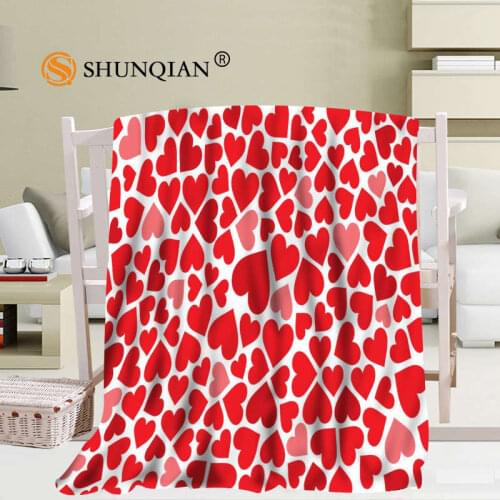 Custom valentines gift Heart shaped love Blankets Travel Sofa Falafel Blankets Soft Fluffy Warm 56x80inch 50X60inch 40X50inch