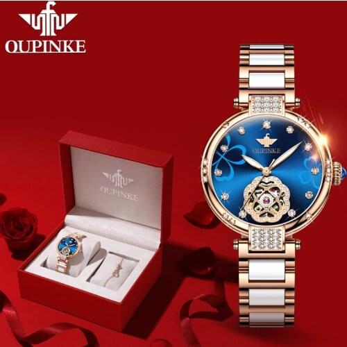 Oupinke Women's Skeleton Watch