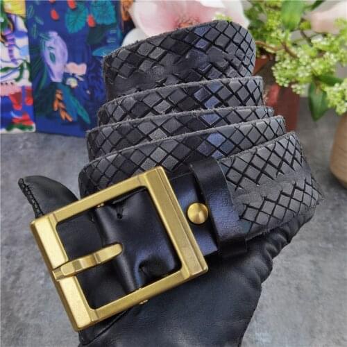 Designer Belt Carving Men Leather Belt Luxury Thick Men Belt Genuine Leather Ceinture Brass Belt Buckle Mens Belt MBT0599